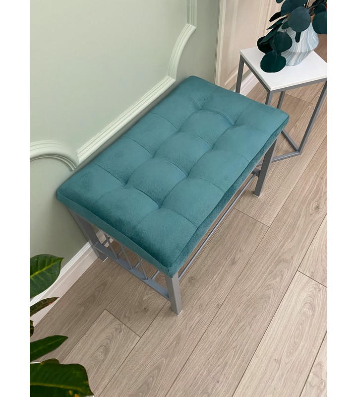 Банкетка Сканди-60 (бирюзовый/серый)