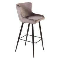 Стул барный JAZZ, бархат светло-серый