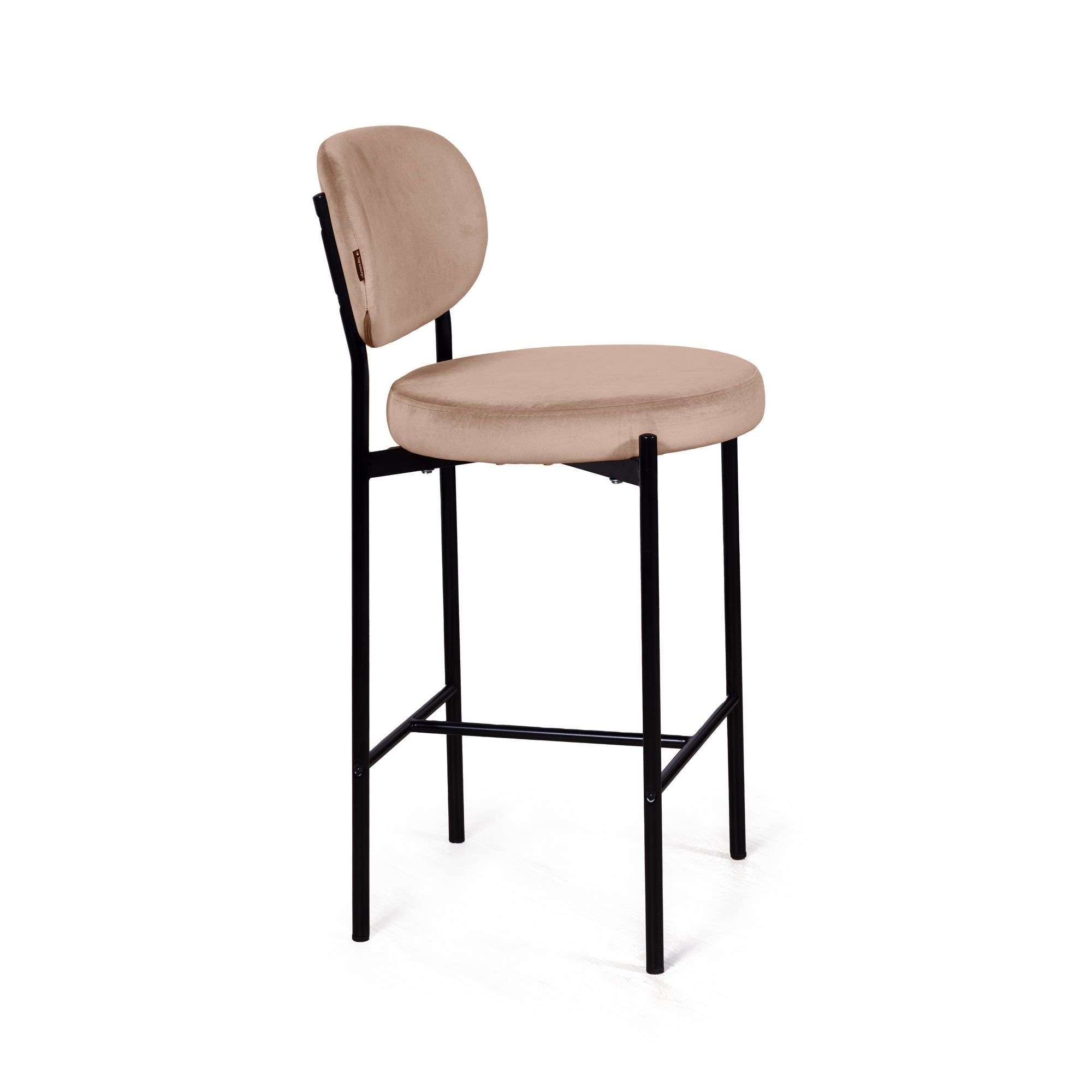 Стул полубарный Мейсон, бархат бежевый 5