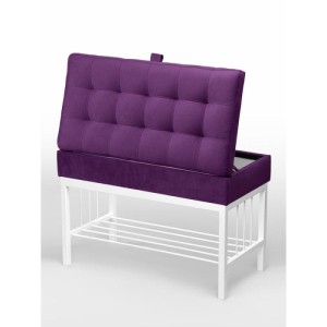 Банкетка Н-76 (белый/фиолетовый)