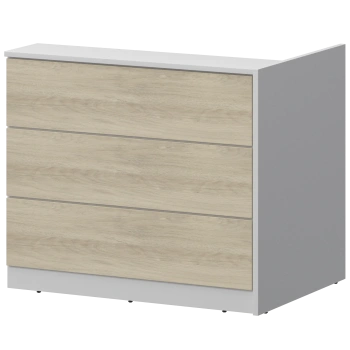 Модуль завершающий высокий левый Ресепшен Смарт СМР-21.12 Белый/Кронберг