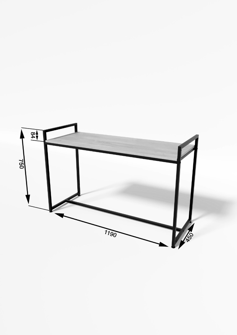 Стол TEVOLO демонстрационный черный-дуб сонома В75Ш120Г45