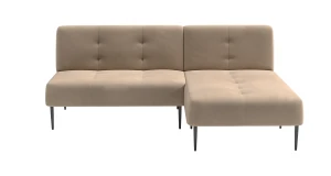 Monaco диван-кровать с шезлонгом, без подлокотников, бархат бежевый 5