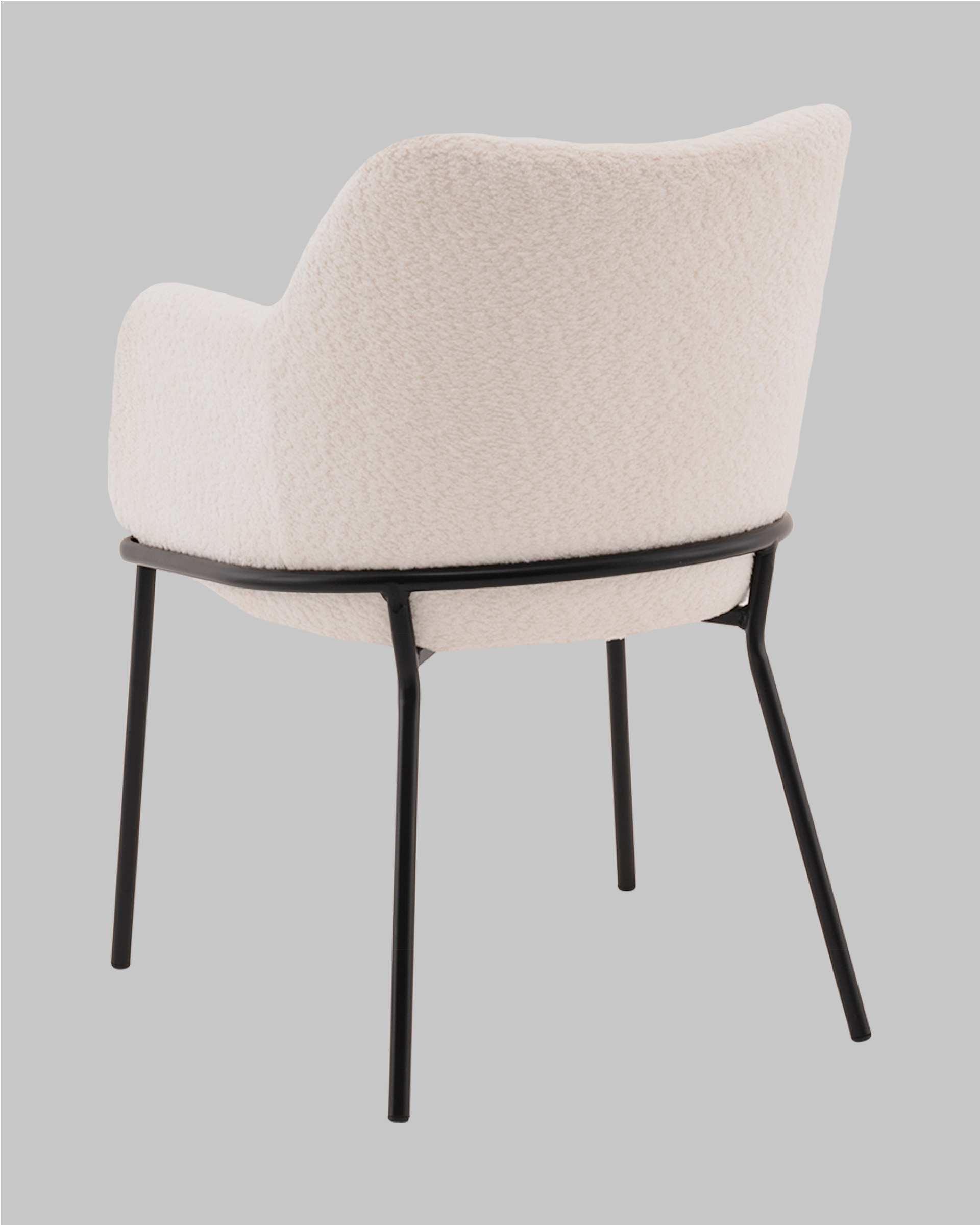 Стул с подлокотниками Кози new ткань букле молочный