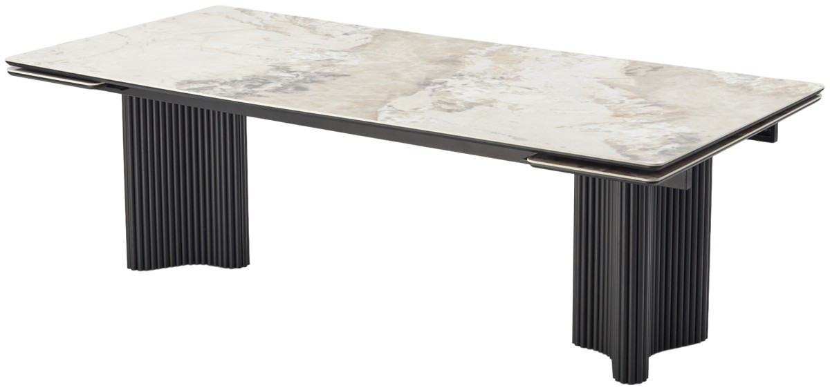 Стол АДАЖИО 240 (320) см PANDORA, керамика / Черный каркас