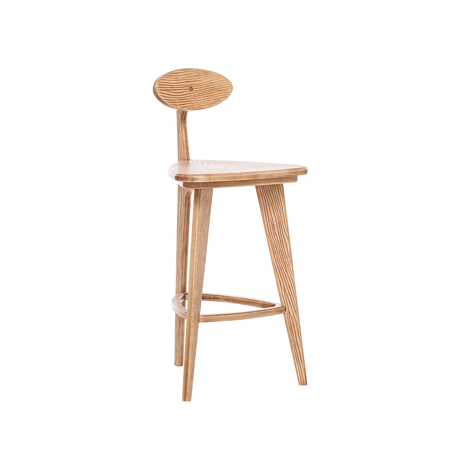 Стул барный 3 ноги прямые цвет Дуб шпон