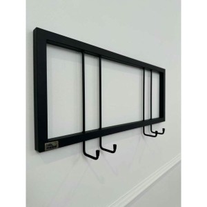 Вешалка настенная металлическая с крючками -60 (черный)