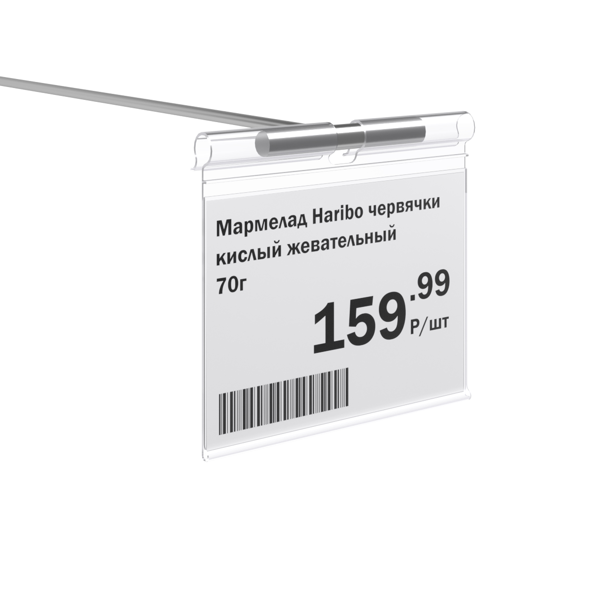 Ценникодержатель на крючок VH60 прозрачный, 80 мм