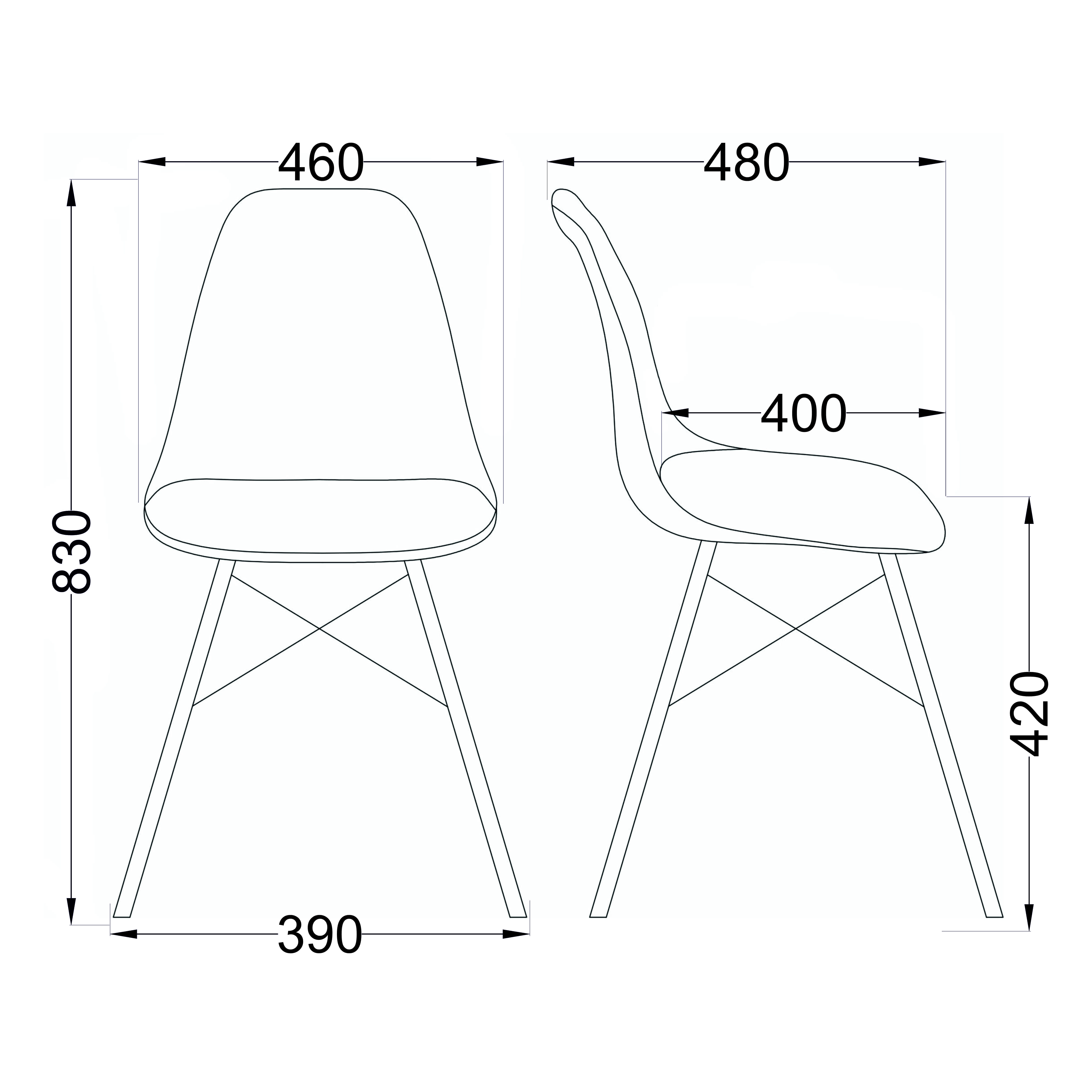 Стул KORD PP, белый пластик/дерево