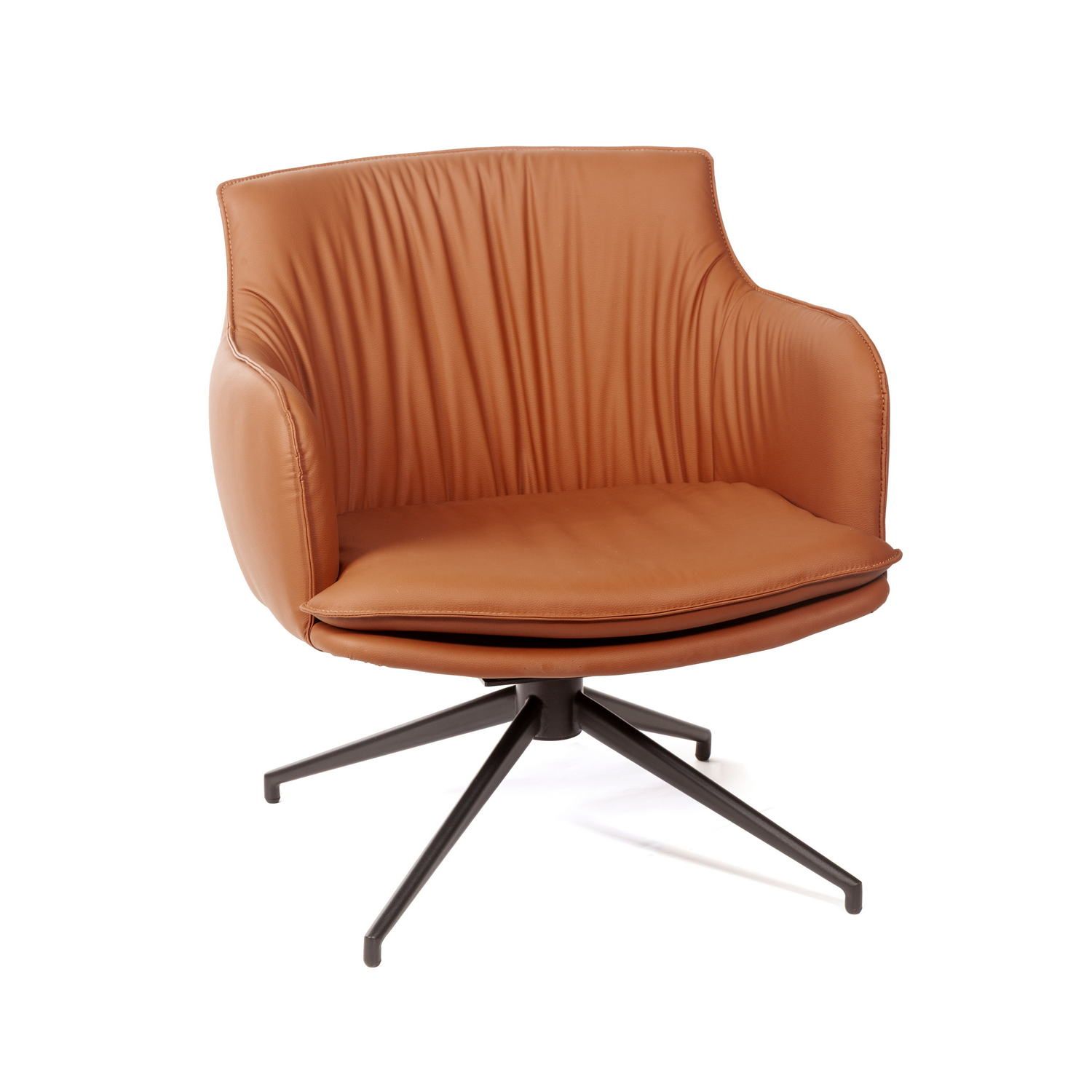 Лаунж кресло София, иск.кожа терракот