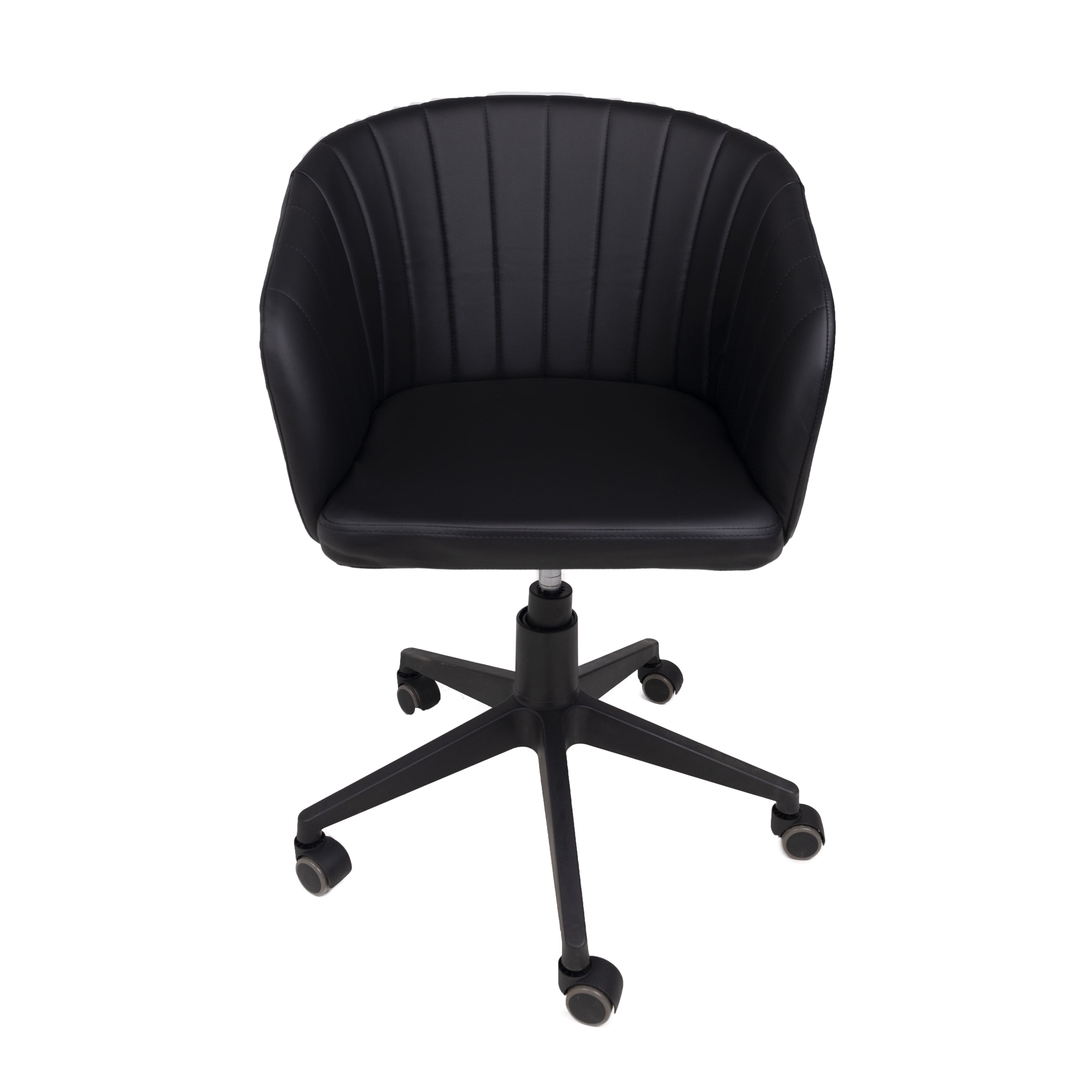 Кресло поворотное AV 307, черный, экокожа