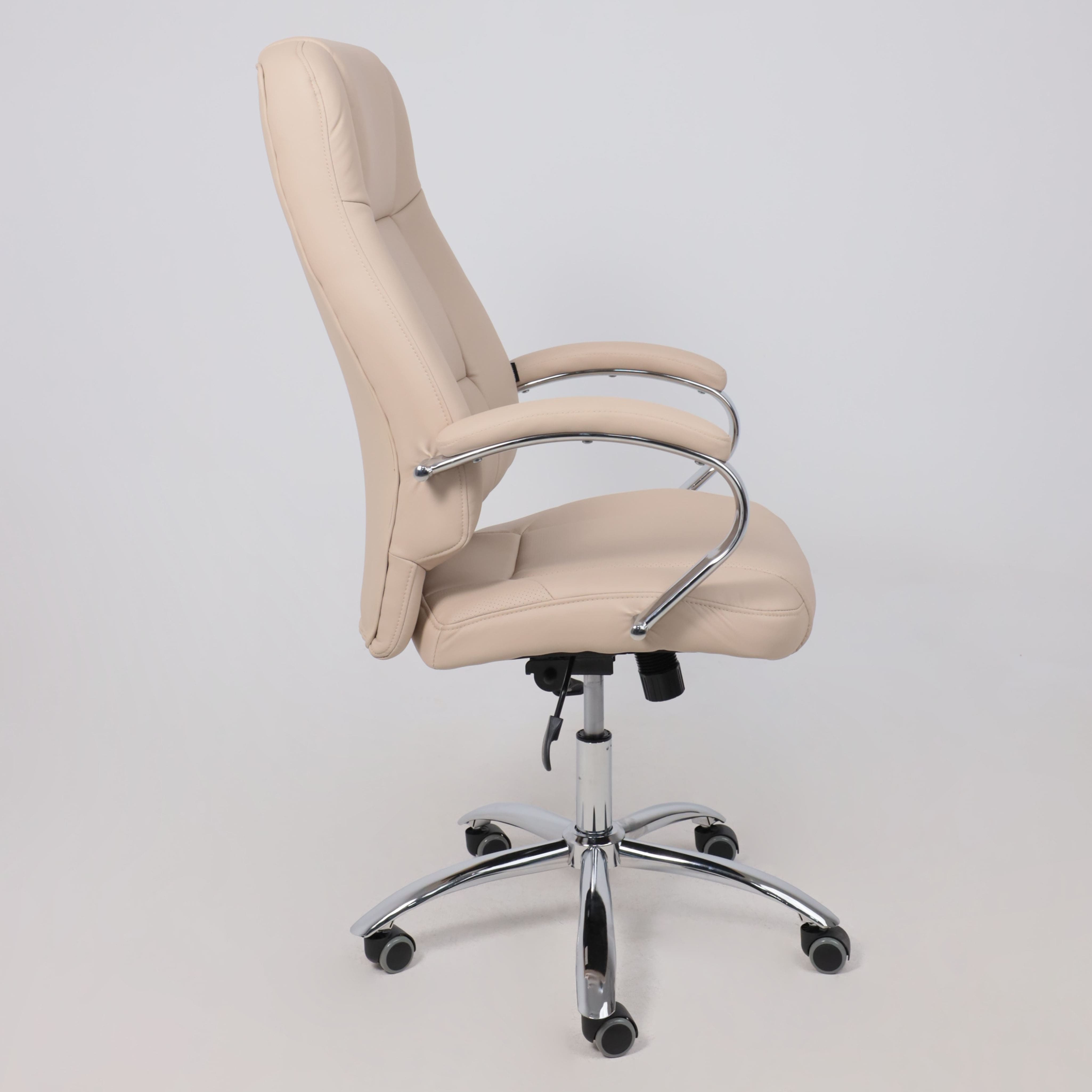 Кресло поворотное King, бежевый, экокожа