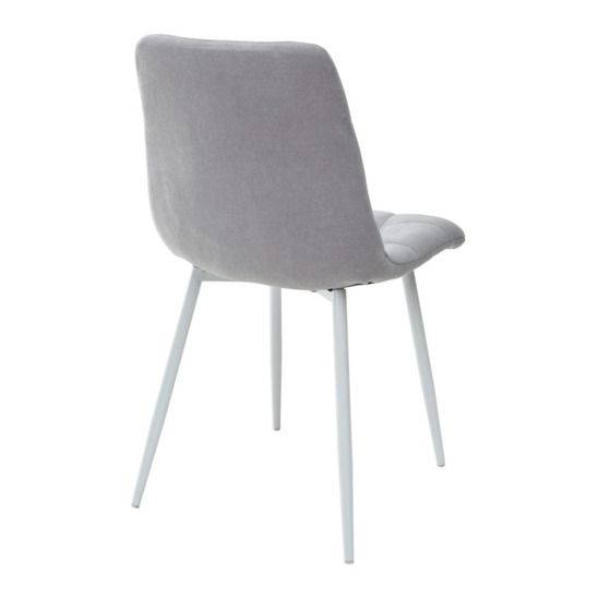 Стул CHILLI серо-голубой, ткань, белый каркас