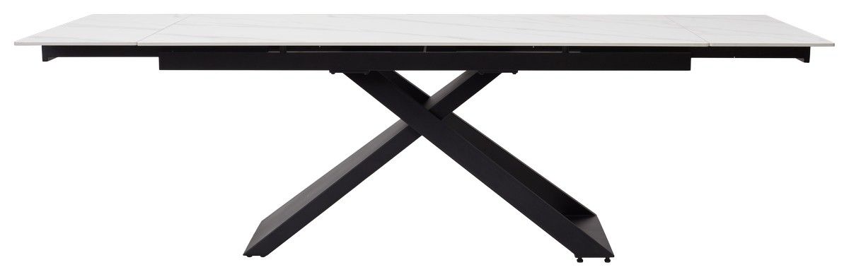 Стол LIVORNO 180 MATT WHITE MARBLE SOLID CERAMIC / BLACK, ®DISAUR