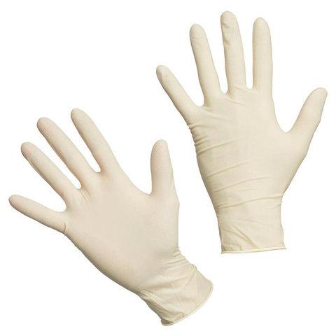 Перчатки латексные смотровые, КОМПЛЕКТ 50 пар (100 шт.), неопудренные, хлоринация, XL, DERMAGRIP "Classic", D1504-10