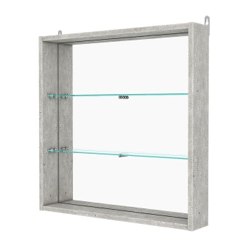 Витрина настенная с регулировочными полками №1-2ГУ-РЕГ с зеркалом, Метрополитан Грей