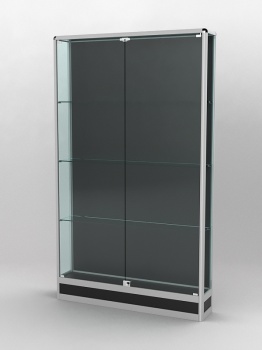 Витрина "ПРОФИЛЬ ПОДИУМ" №2-200-1 (задняя стенка - ДВП), Черный