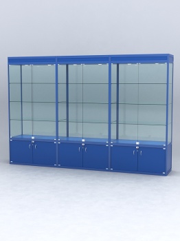 Витрина "АЛПРО" №1-3м-500-2 (задняя стенка - стекло), Синий