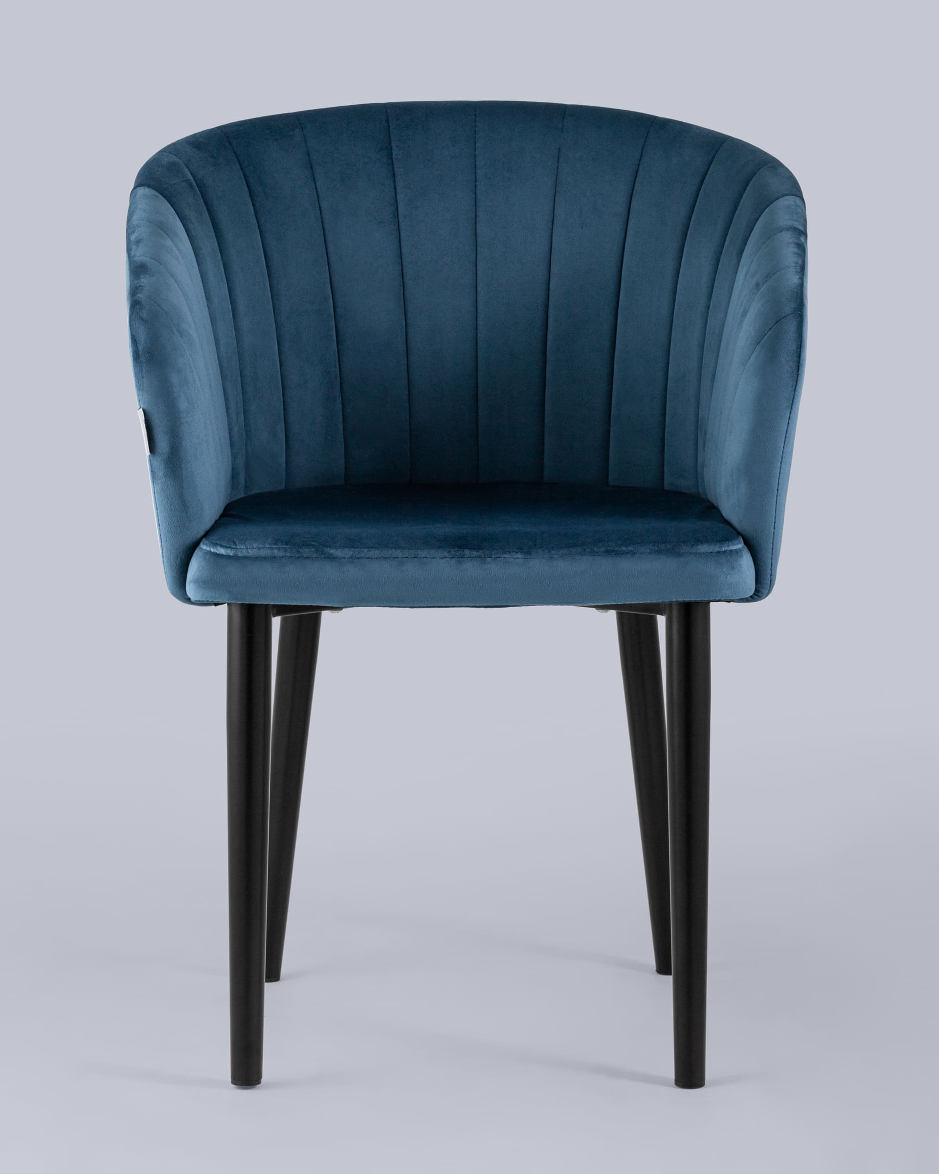 Стул с подлокотниками Нейтон велюр пыльно-синий