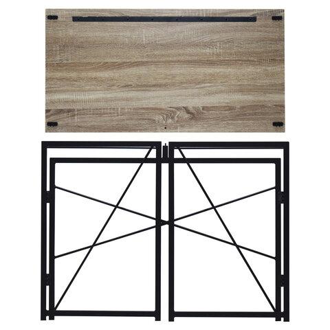 Стол на металлокаркасе BRABIX "LOFT CD-002", 1000х500х750 мм, складной, цвет дуб антик, 641213