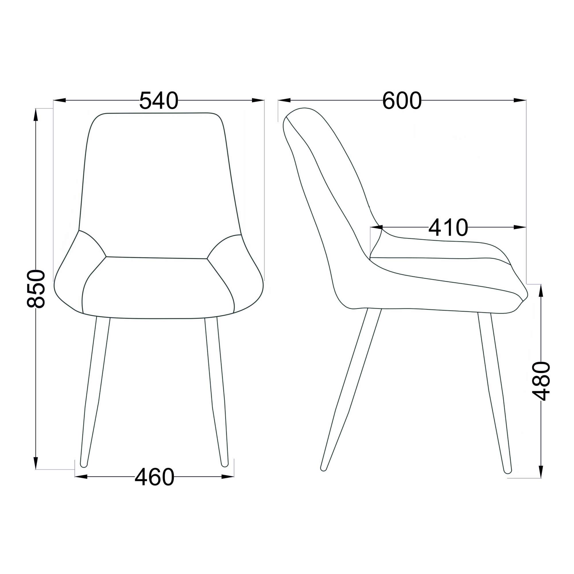 Стул Darren, темно-серый, велюр