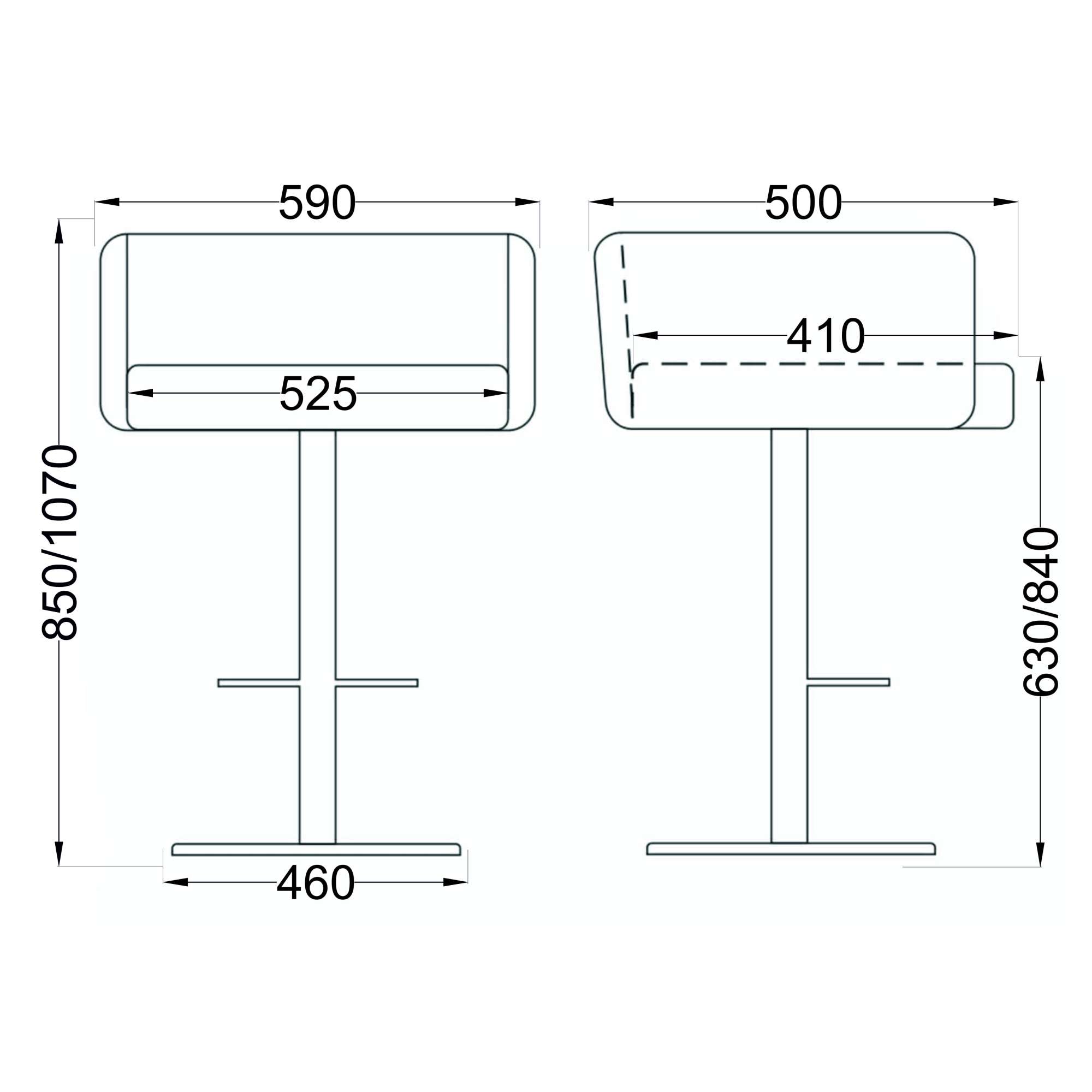 Стул барный Saba, светло-серый, велюр