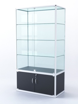 Витрина "ПРЯМОУГОЛЬНАЯ" №2-500-2 (задняя стенка - стекло), Черный
