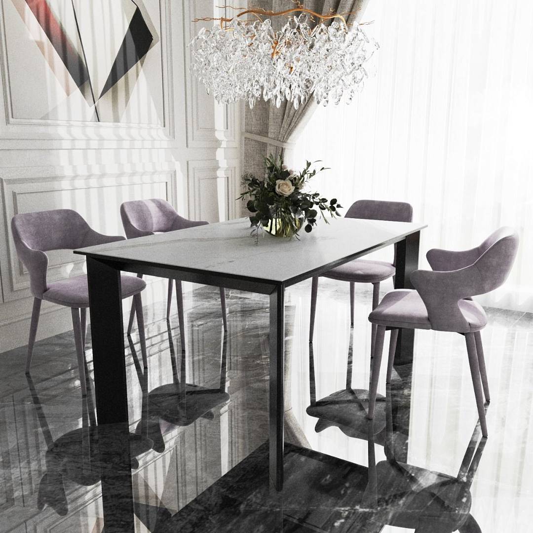 Стол раскладной Догма (160+50), керамика белая