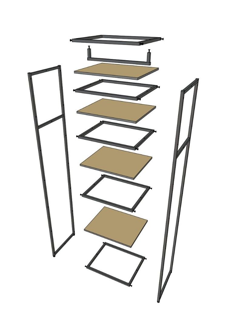 Стеллаж для одежды A2260-19-ЧБ 220х60х45