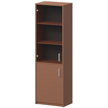 Шкаф комбинированный узкий с тонированным стеклом Арго А-321/А-стл321тон Терракота