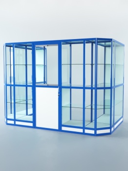 Павильон торговый из профиля пристенный №6г, Белый + Делфт голубой U525 ST9