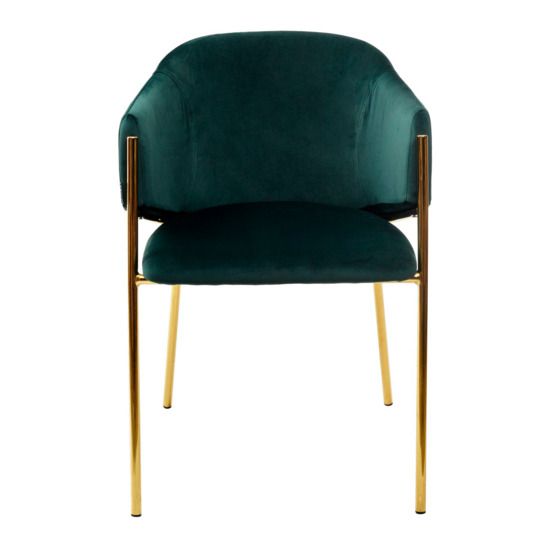 Стул Dill, зеленый велюр/ золотой каркас