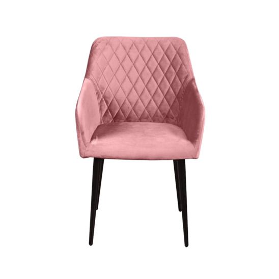 Стул Robert с подлокотниками бархат пудровый