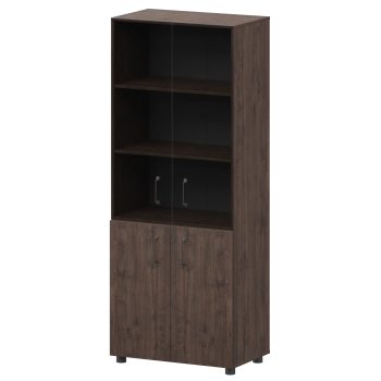 Стеллаж комбинированный с стеклянными фасадами Приоритет К-934,К-942,К-946,КФ-942,КФ-946 Дуб апрель