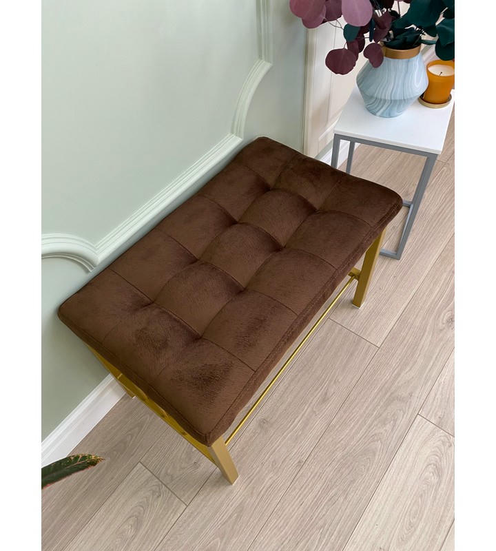 Банкетка Сканди-60 (коричневый/золото)