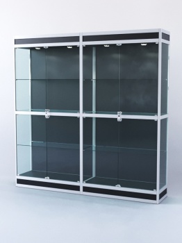 Витрина "ПРЯМОУГОЛЬНАЯ" №3-2м-400-1 (задняя стенка - ДВП), Черный