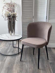 Стул МИЛАНО B5 Капучино, велюр / черный каркас,