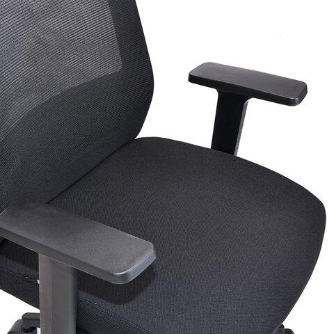 Кресло BRABIX PREMIUM "Agent ER-404", поясничная поддержка, регулируемый подголовник, ткань/сетка, черное, 532970