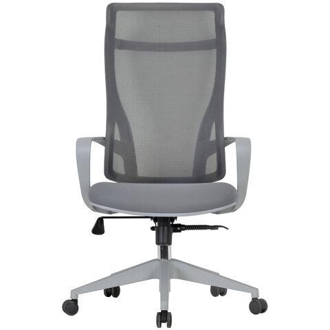 Кресло офисное CHAIRMAN CH 577, эргономичная спинка, серый пластик, сетка/ткань, серое, 7146057