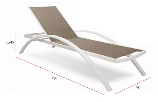 Шезлонг металлический Oliver белый, тортора