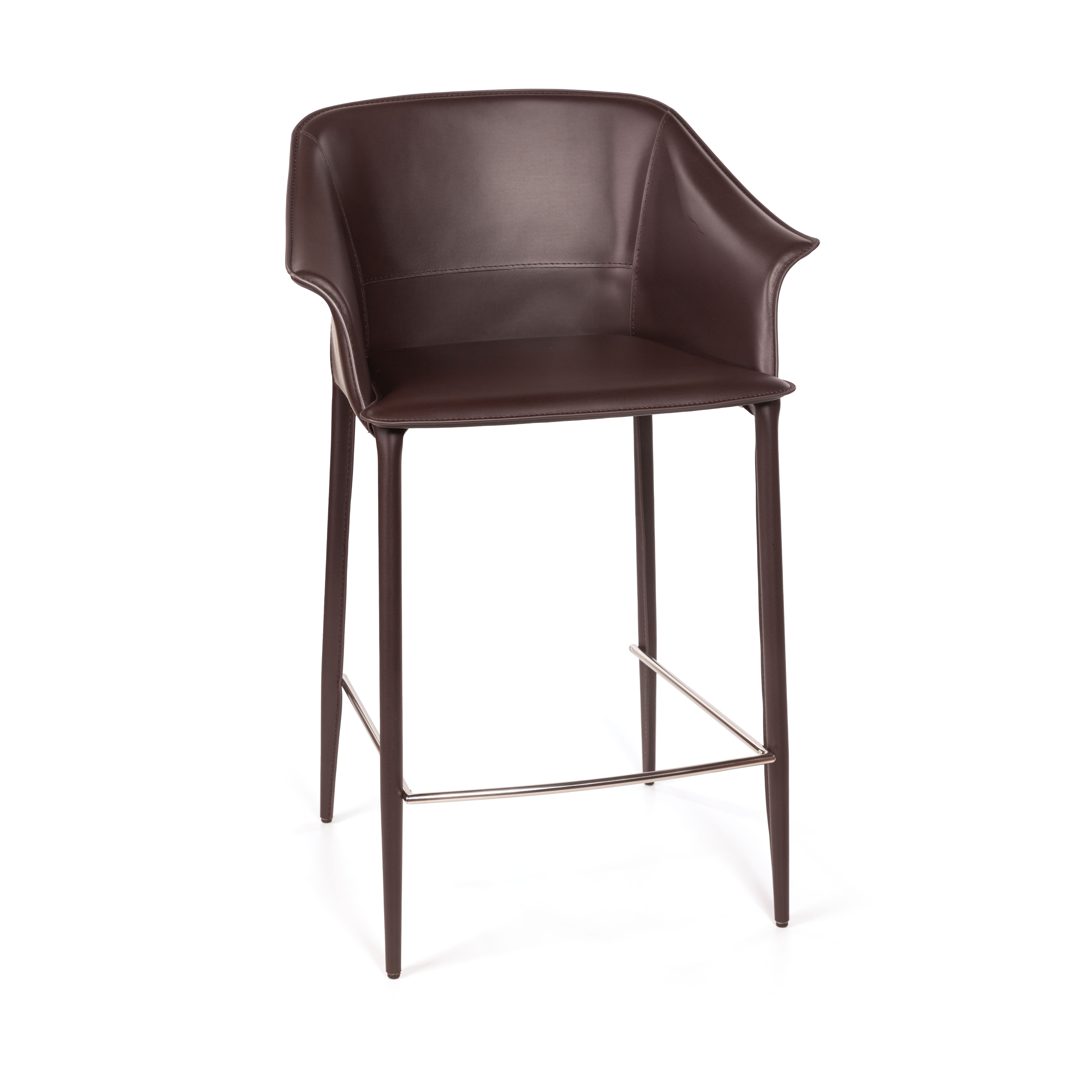 Стул полубарный Джио, кожа коричневый