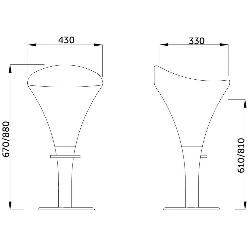 Стул барный BOMBA, пластик белый/хром