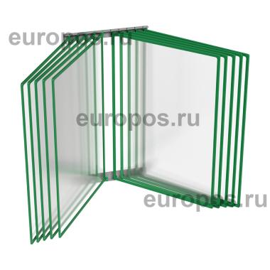 Перекидная система POSTERLINE WALL-10 с зелеными рамками А2