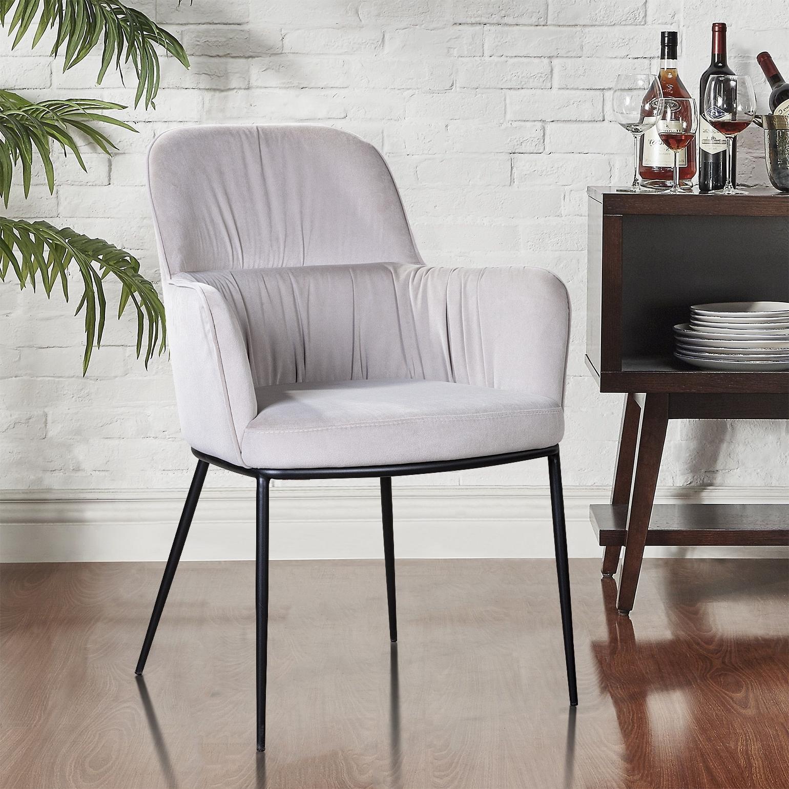 Стул с подлокотниками Barkley, микровелюр серый