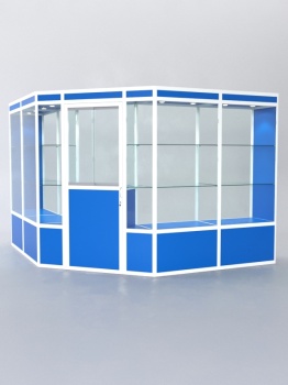 Павильон торговый из профиля угловой №7а, Делфт голубой U525 ST9 + Белый