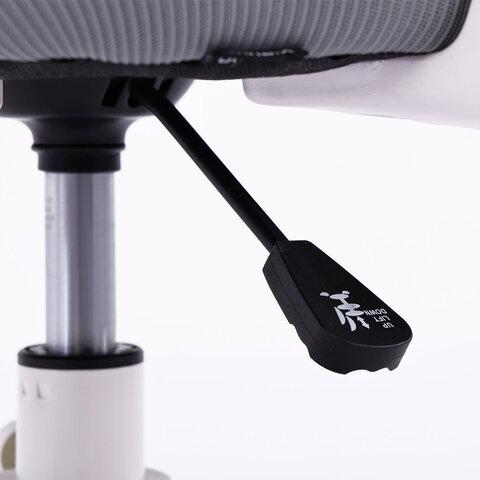 Кресло детское с подставкой для ног BRABIX KIDS "MG-215", сетка/ткань TW, серое, 533313