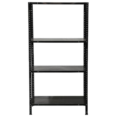 Стеллаж металлический BOOMHOUSE (БУМХАУС), 1500x750x300 мм, 4 полки, нагрузка на стеллаж до 120 кг, черный, 291420