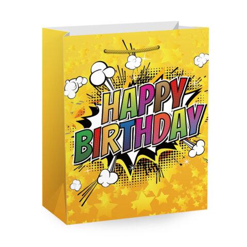 Пакет подарочный (1 штука) 33х13х45 см (XL), "Birthday Collection", ассорти, фольга, ЗОЛОТАЯ СКАЗКА, 700826