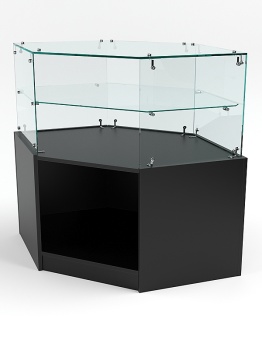 Прилавок угловой "ИСТРА" №17 шестигранный (без дверок), Черный