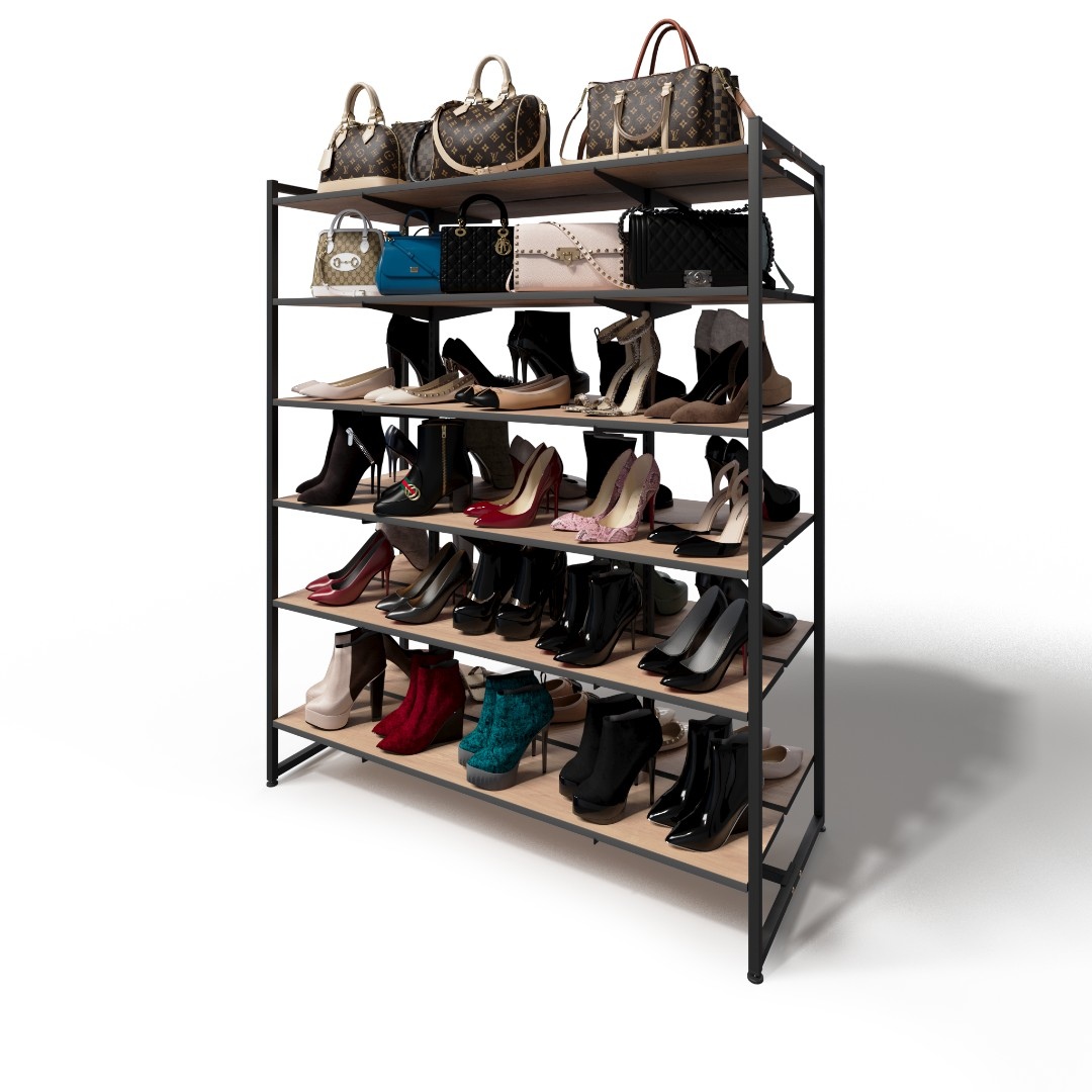 Стеллаж для обуви в стиле Лофт Б1512-01 (150х124х53)